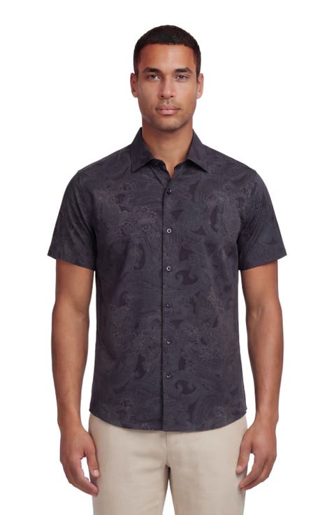 Paisley Explosion Mens Printed Button Up Shirt