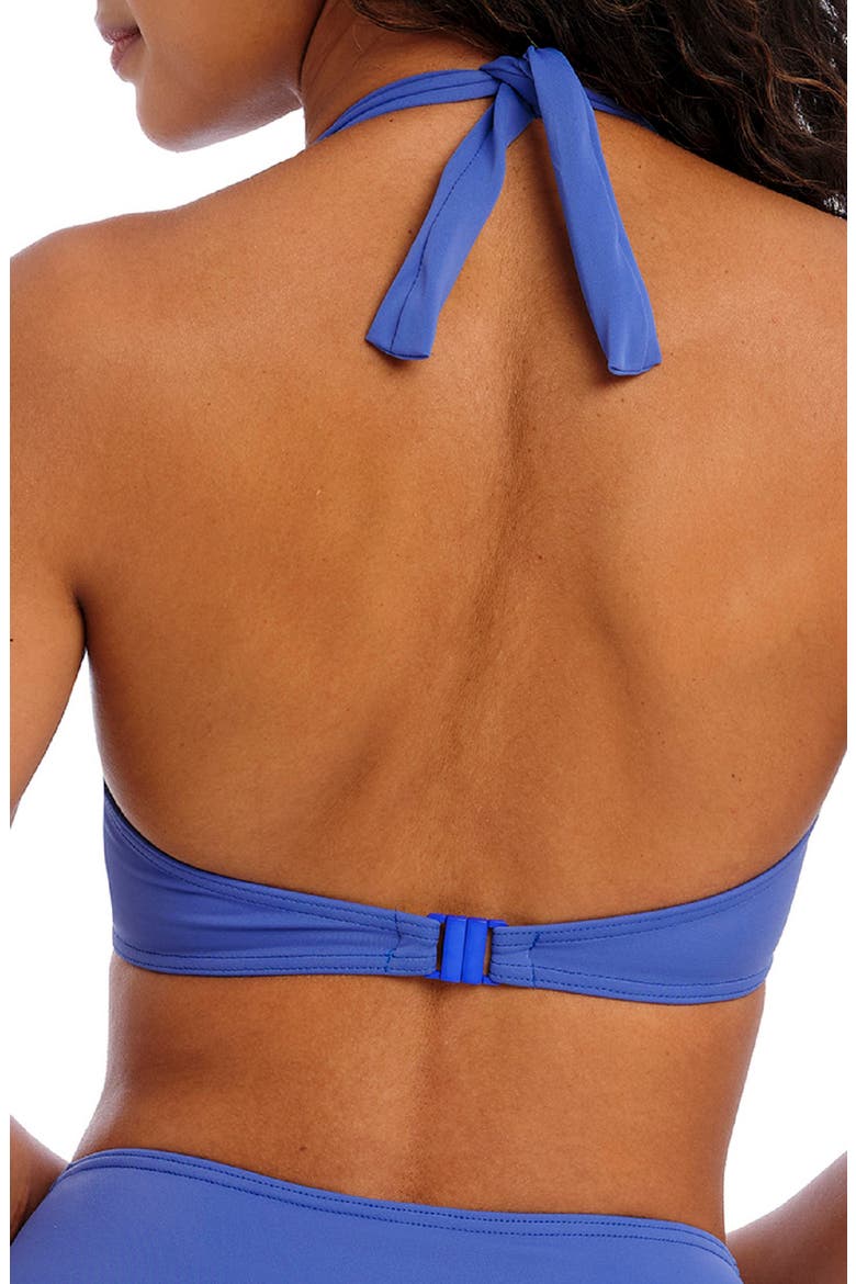 Jewel Cove Underwire Banded Halter Bikini Top, Alternate, color, PLAIN AZURE
