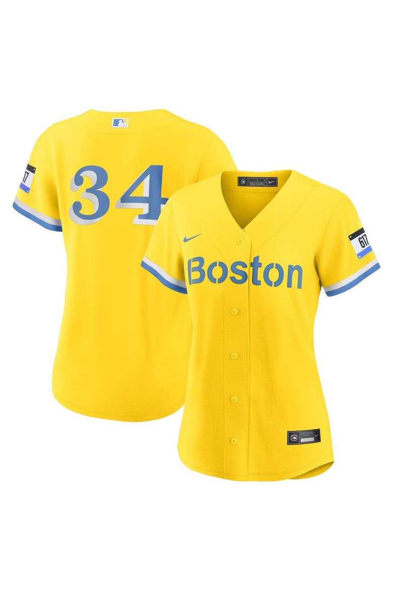 Women's Nike David Ortiz Gold Boston Red Sox City Connect Replica Player Jersey, Main, color, Gold