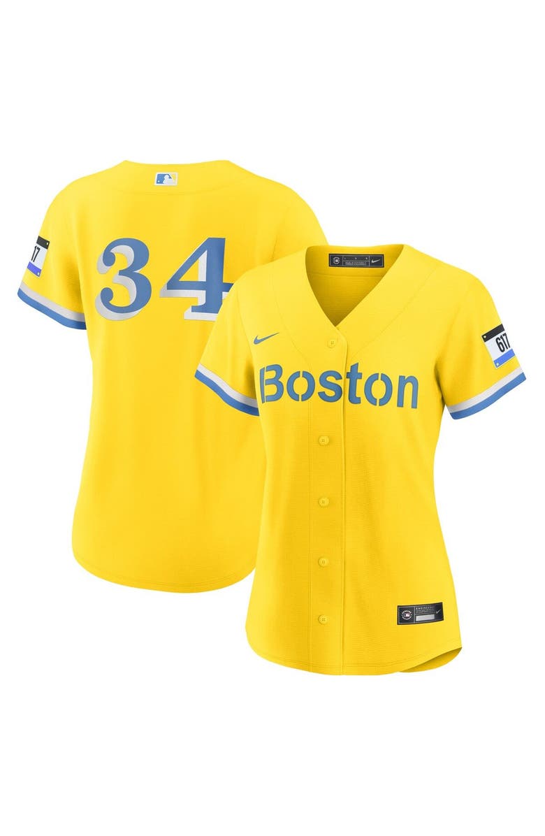Nike Women's Nike David Ortiz Gold Boston Red Sox City Connect Replica Player Jersey, Main, color, Gold