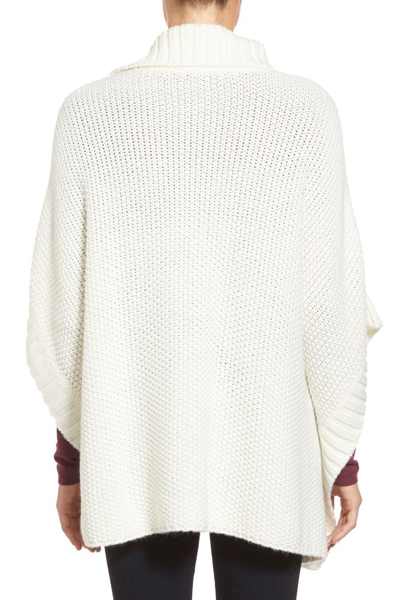 Split Turtleneck Poncho, Alternate, color, IVORY CLOUD