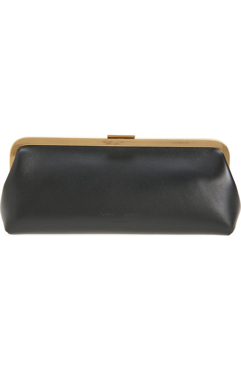 Proenza Schouler Armory Leather Clutch, Main, color, Black
