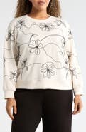 T Tahari Embroidered Scuba Knit Sweatshirt
