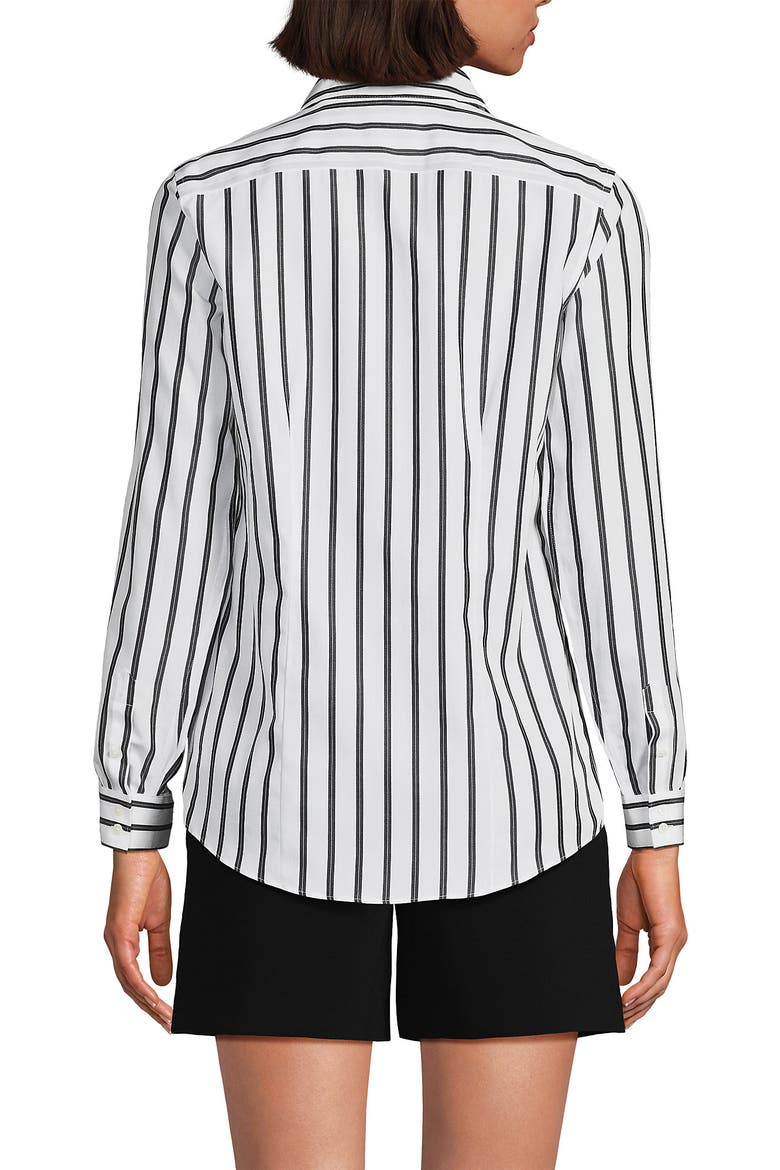 No Iron Supima Cotton Long Sleeve Shirt, Alternate, color, Black Dual Stripe