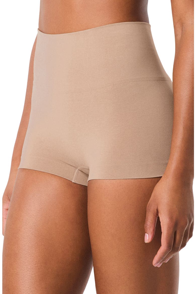 Cotton Blend High Waist Boyshorts, Main, color, TOASTED OATMEAL