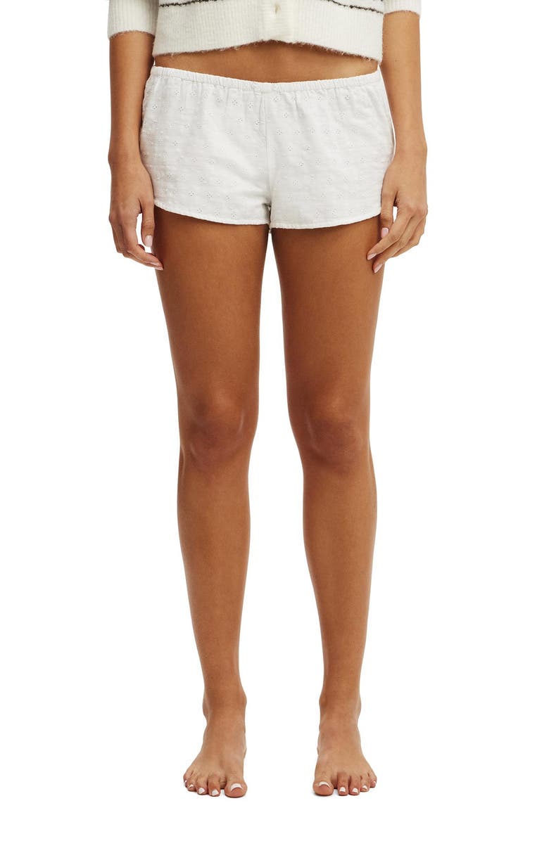COTTON ON BODY Women's Body Bed Short, Main, color, Coconut Milk Dobby