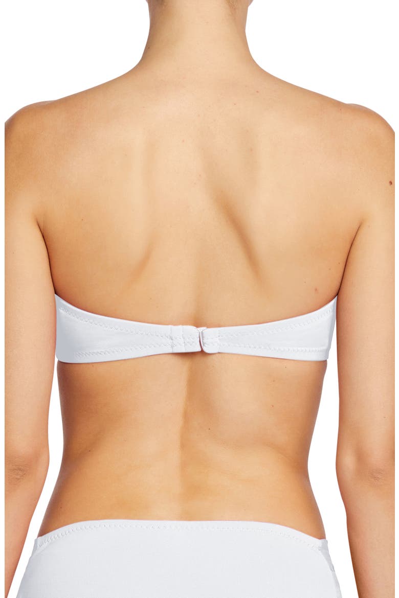 Ava Knot Front Strapless Bikini Top, Alternate, color, WHITE