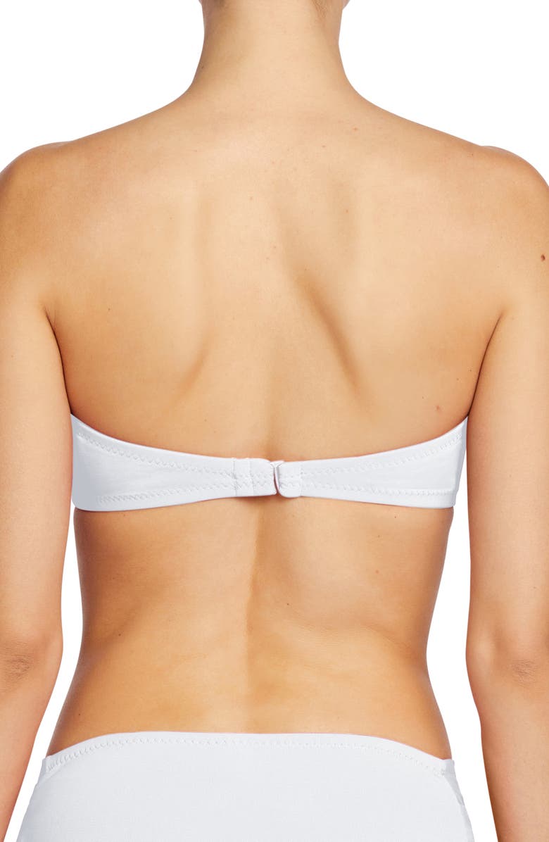 Robin Piccone Ava Knot Front Strapless Bikini Top, Alternate, color, White
