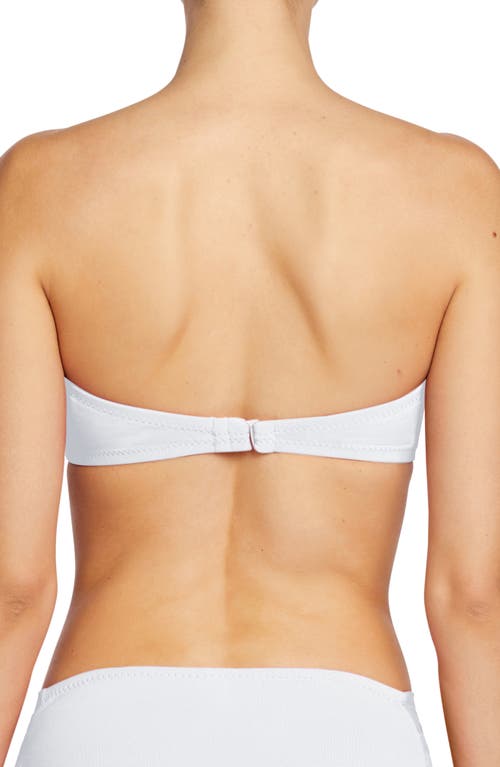 Robin Piccone Ava Knot Front Strapless Bikini Top In White