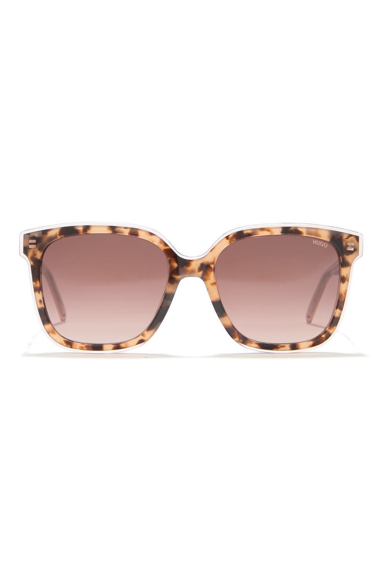 Hugo Boss 54mm Square Sunglasses, Main, color, NUDE HVHNY / BROWN GRADIENT