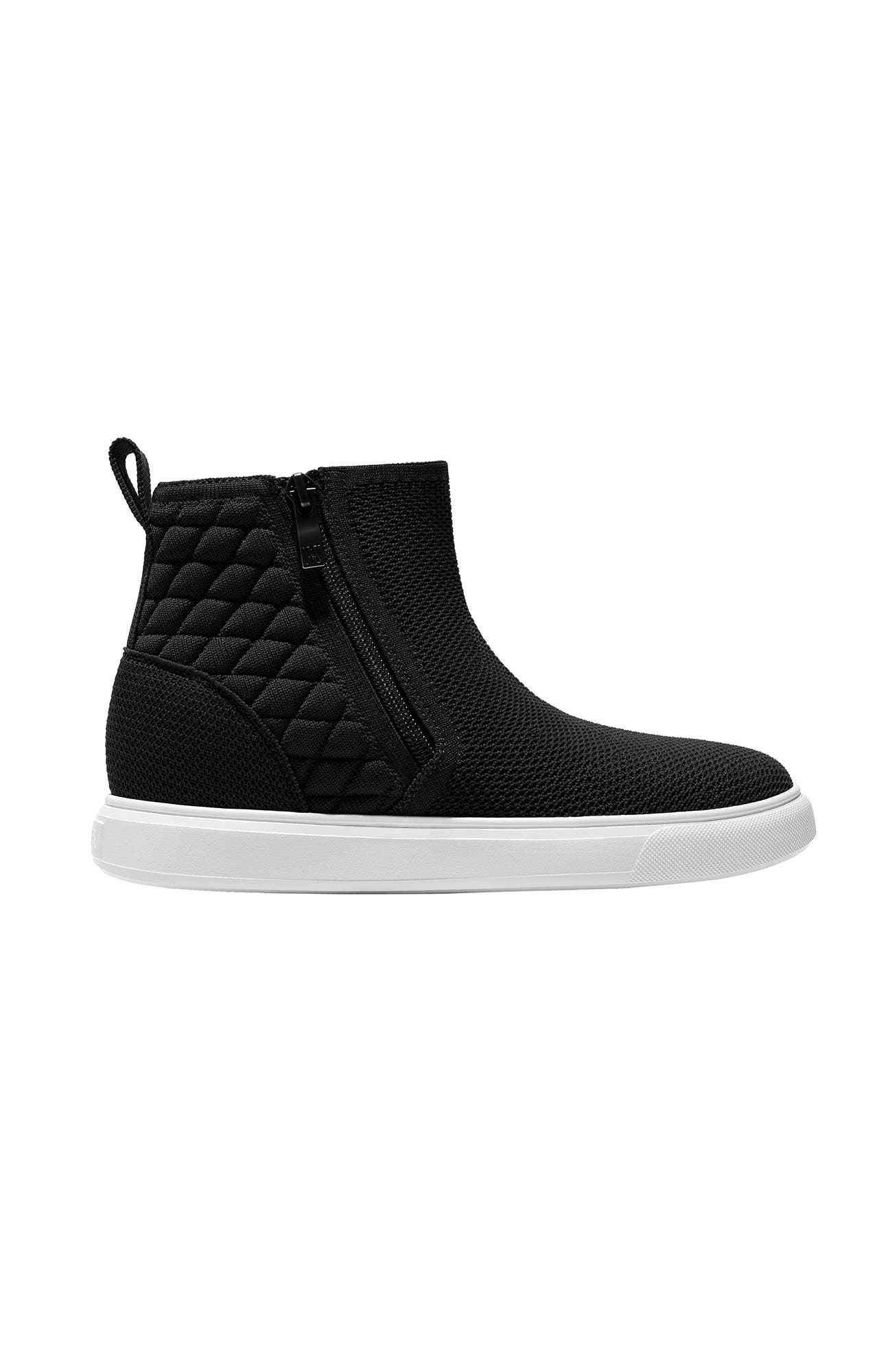 Casey Round-Toe Hidden Wedge Sneakers, Alternate, color, Black
