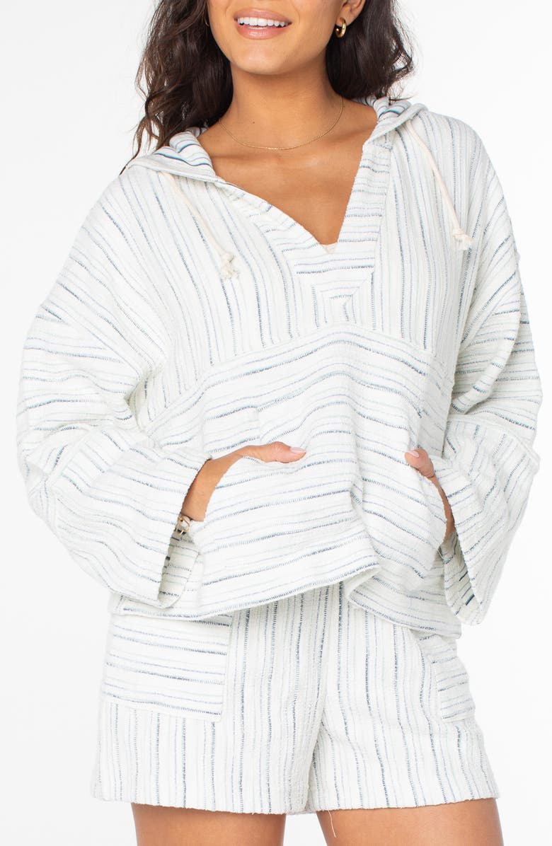 Roxy Rich Coast Stripe Hoodie, Main, color, Cloud Dancer