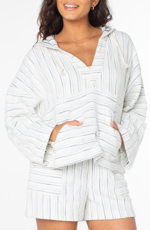 Roxy Rich Coast Stripe Hoodie In Cloud Dancer