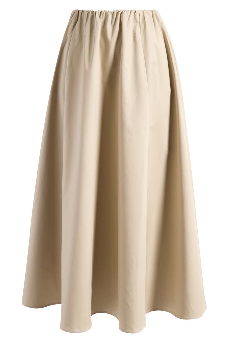 Twill Midi Circle Skirt, Alternate, color, IVORY