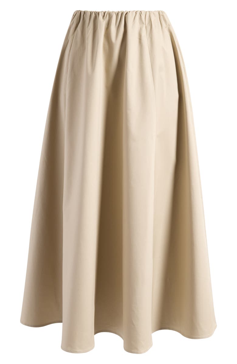 Topshop Twill Midi Circle Skirt, Alternate, color, Ivory