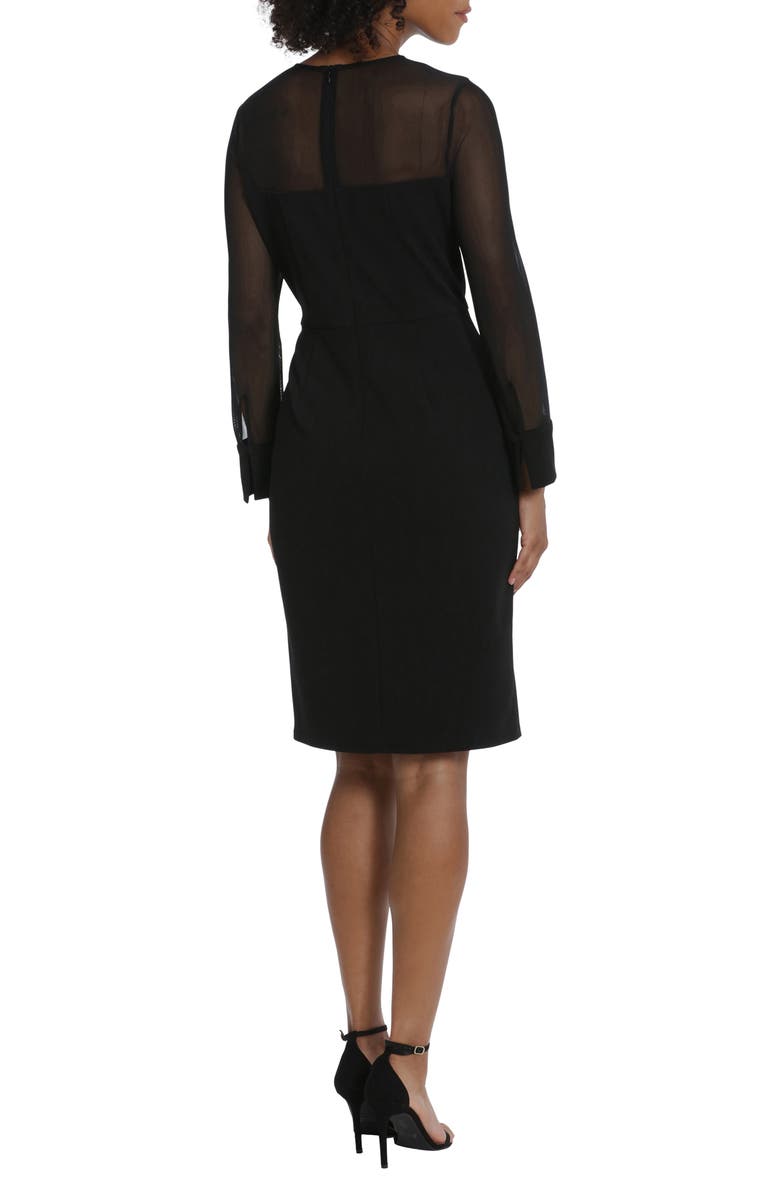 Maggy London Illusion Long Sleeve Sheath Dress, Alternate, color,