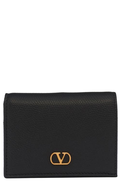 Valentino Garavani Vlogo Signature Leather Wallet In Black
