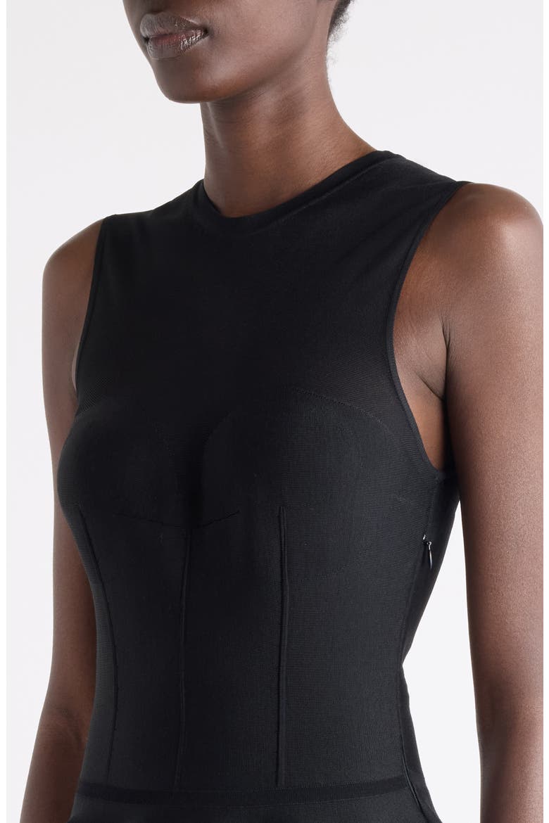 Sleeveless Fit & Flare Minidress, Alternate, color, BLACK