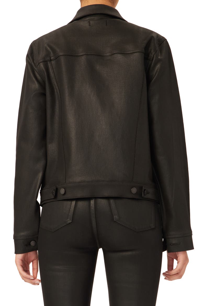 Vika Coated Denim Jacket, Alternate, color, BLACK COATED ULTIMATE COATED