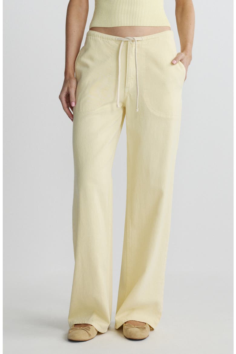 Sienna Drawstring Low Rise Relaxed Wide Leg Jeans, Main, color, PROSECCO AURA