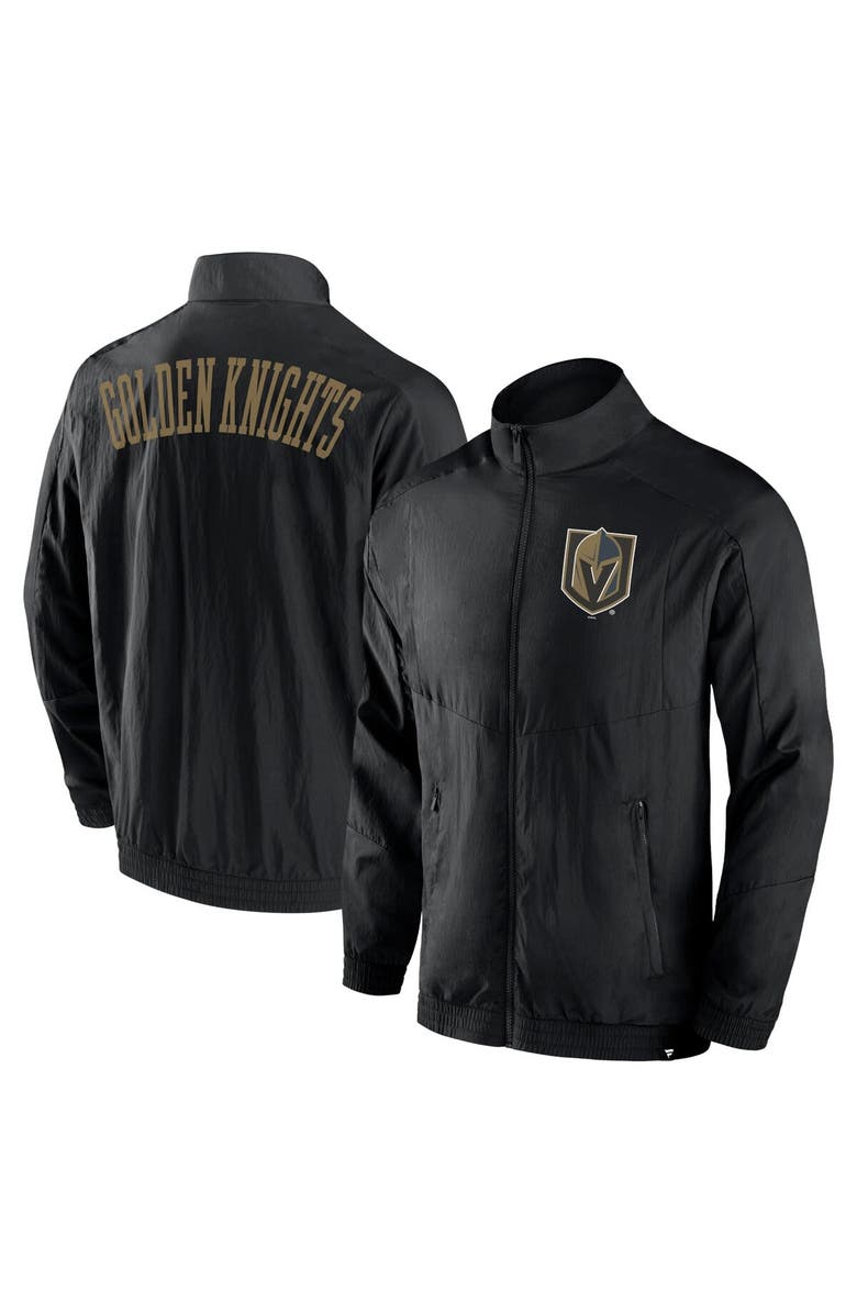 FANATICS Men's Fanatics Black Vegas Golden Knights Step Up Crinkle Raglan Full-Zip Windbreaker Jacket, Main, color, Black