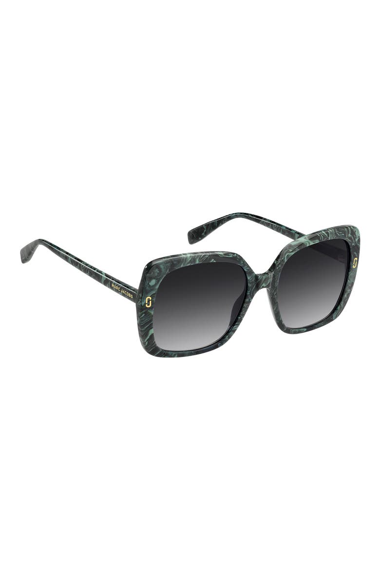 56mm Square Sunglasses, Alternate, color, MARBLE GREEN/ DARK GREY SF