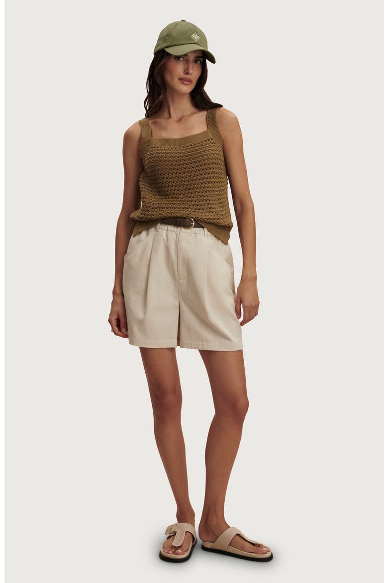 Ebden Square Neck Cotton Pointelle Tank, Alternate, color, GOLDEN OLIVE