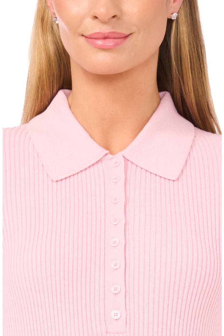 Jalia Rib Polo Sweater, Alternate, color, CHARMING PINK