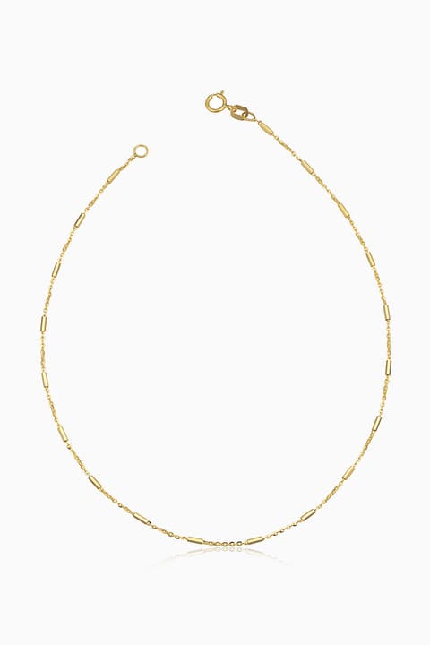 14K Yellow Gold Vicenza Rolo Anklet