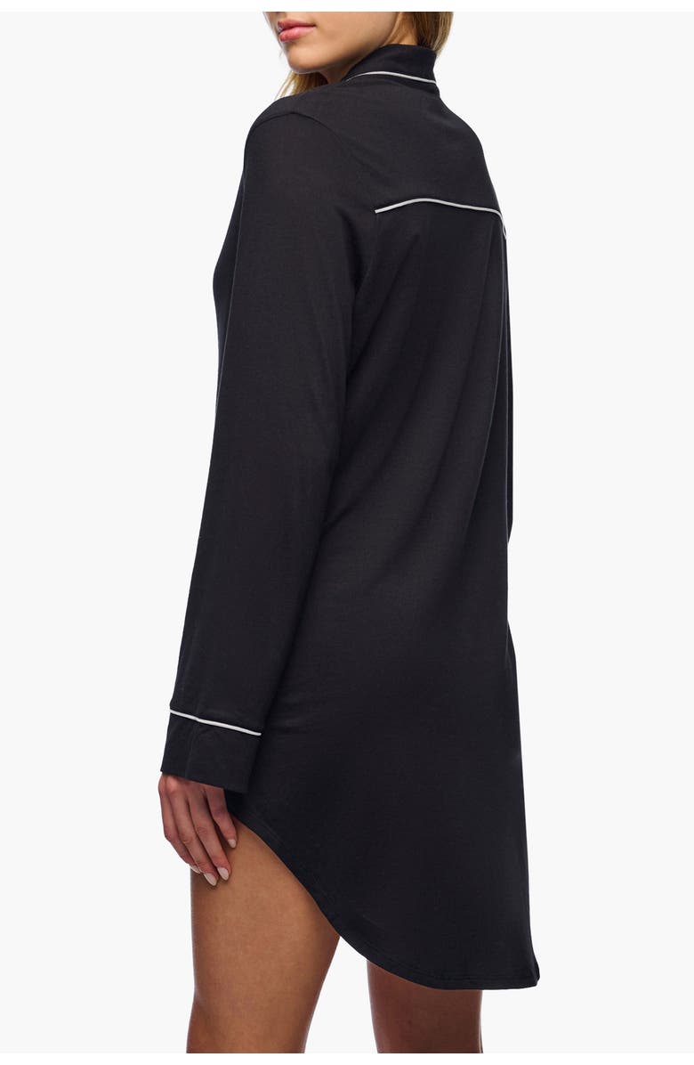 Cosabella Pima Lusso Sleepshirt, Alternate, color, Black/Moon Ivory