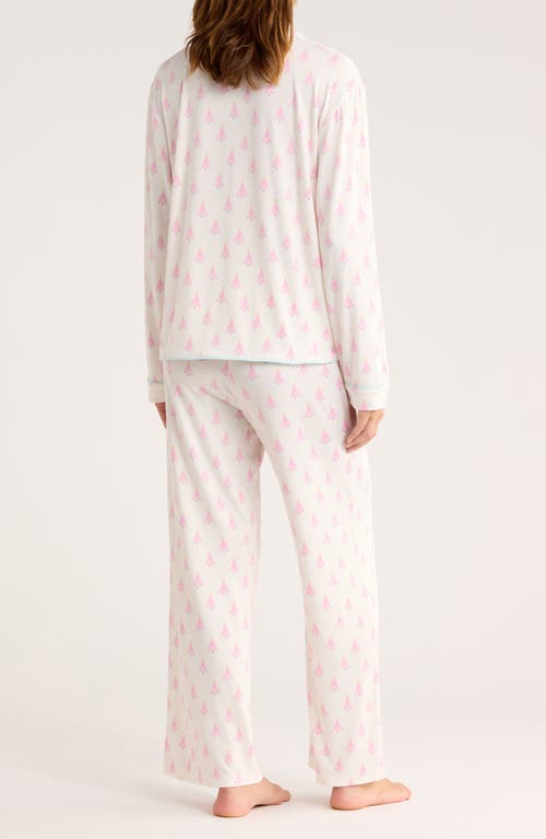 Honeydew Quiet Night Long Sleeve Button-up Top & Pants Pajamas In White