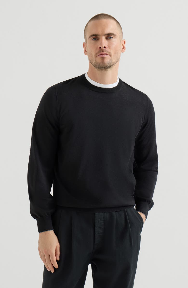 Brunello Cucinelli Lightweight sweater with patches, Alternate, color, 