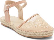 TOP MODA Chrom Floral Embroidered Ankle Strap Flat