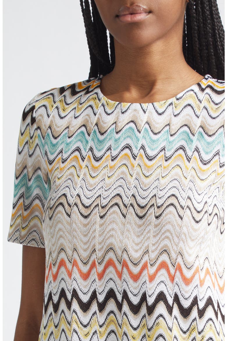 Zigzag Raschel Knit Minidress, Alternate, color, MULTICOLOR BEIGE ON LIGHT BASE