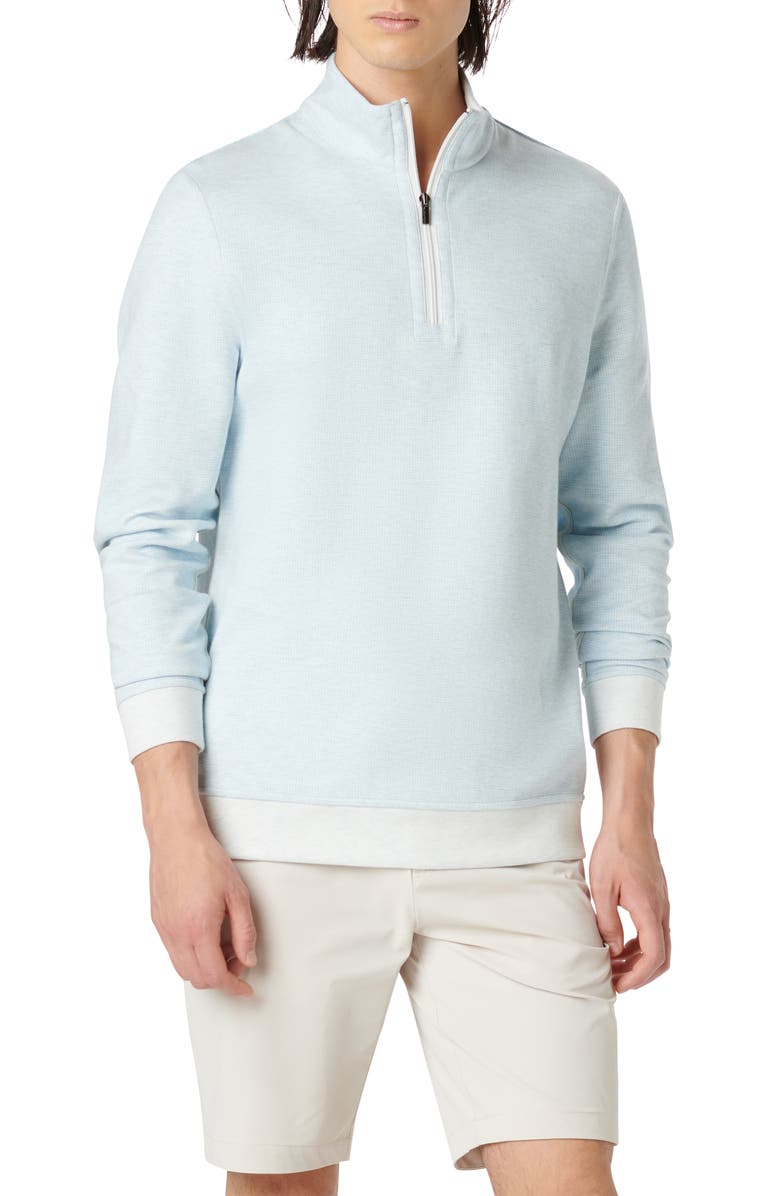 Bugatchi Quarter Zip Pullover, Main, color, 