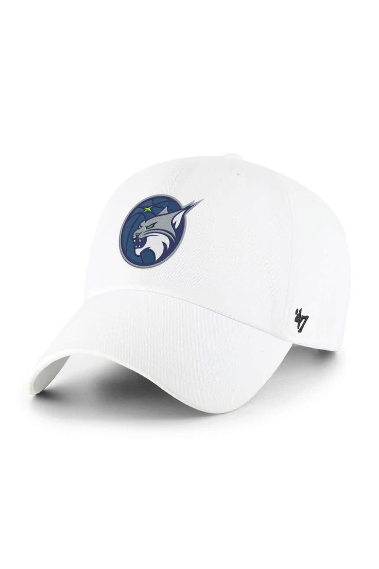Men's '47 White Minnesota Lynx Core Logo Clean Up Adjustable Hat, Main, color, White