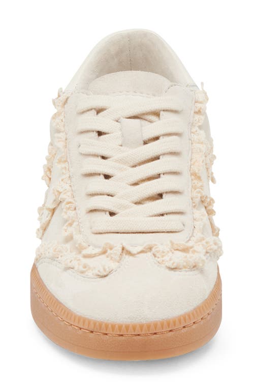 Dolce Vita Notice Lace Trim Sneaker In Ivory Suede