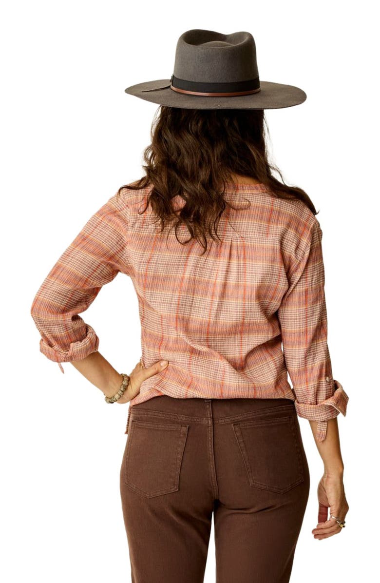 Carve Designs Dylan Gauze Shirt, Alternate, color, Rosewood Plaid