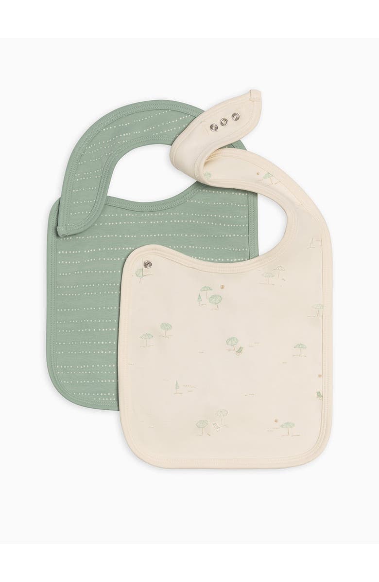 Colored Organics Organic 2-Pack Bibs, Alternate, color, Pebble + Umbrella