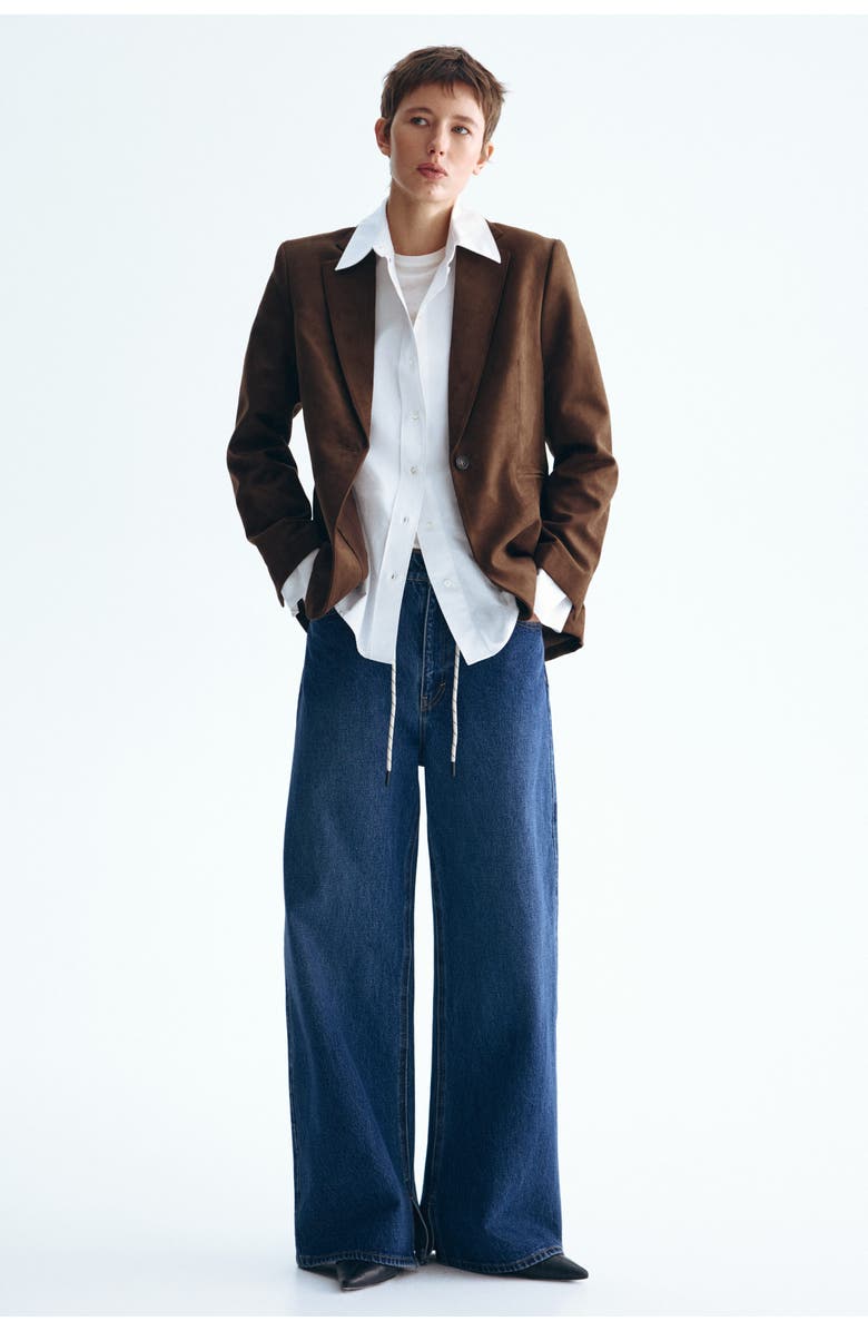 H&M Single-breasted Blazer, Alternate, color, Dark Brown