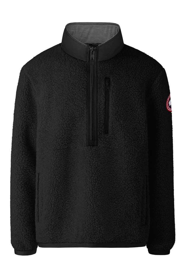 Renfrew Wool Blend Fleece Half Zip Pullover, Alternate, color, BLACK - NOIR