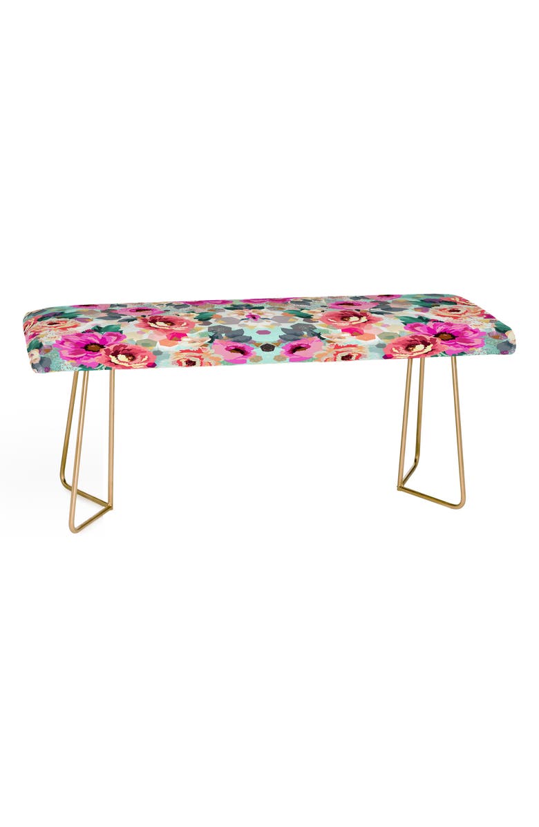 Deny Designs Marta B. Camarasa Geometric Floral Bench, Main, color, 