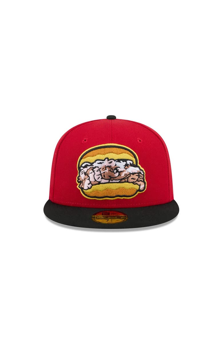 New Era Men's New Era Red Bowie Baysox Theme Nights 59FIFTY Fitted Hat, Alternate, color, Red