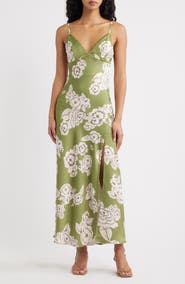 Lulus Carreta Floral Print Maxi Slipdress