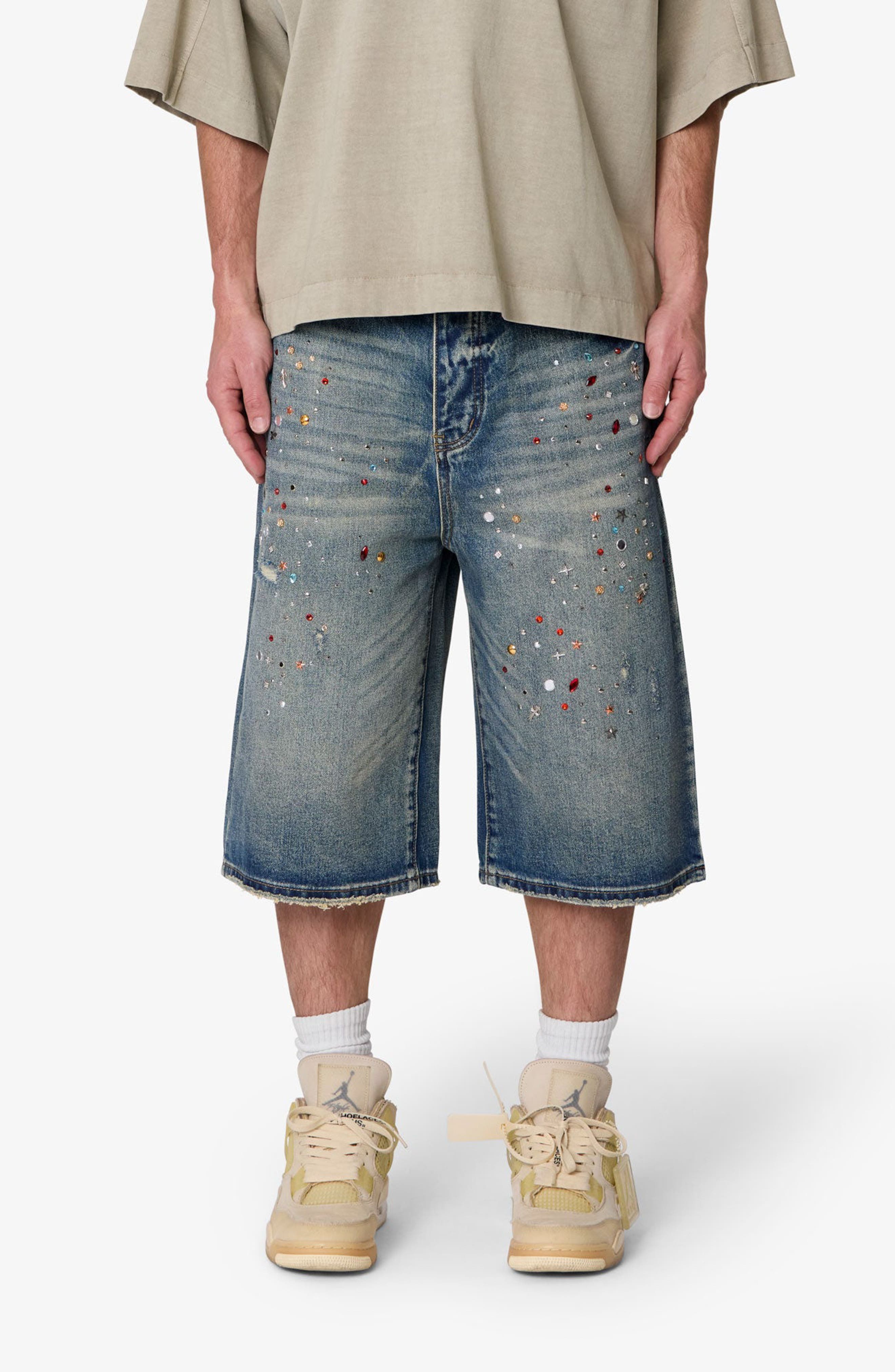 Ultrabaggy Embellished Denim Shorts