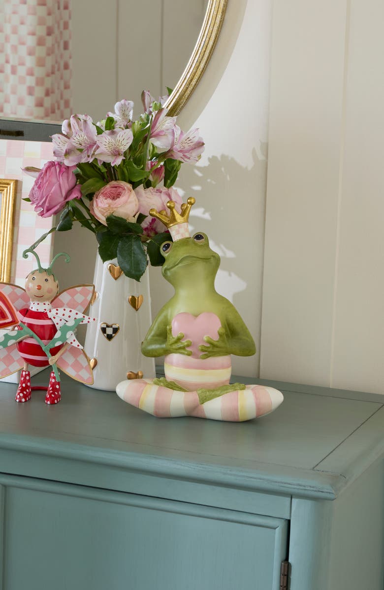 MACKENZIE CHILDS Rosy Fergal the Frog with Heart, Alternate, color, Rosy