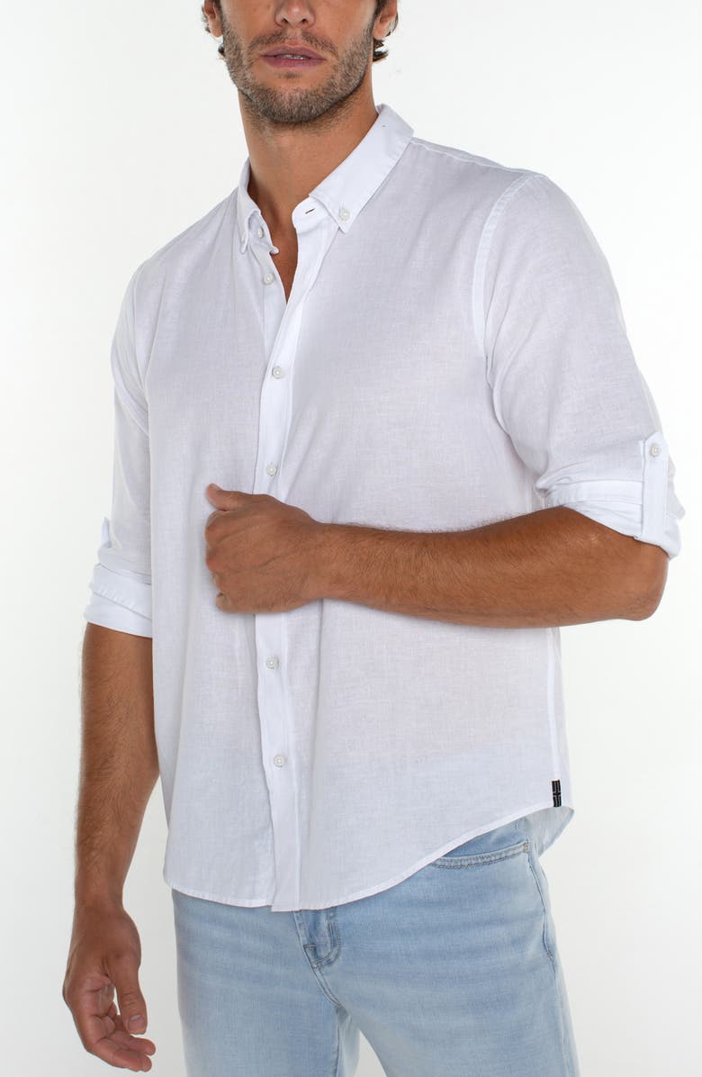 Liverpool Los Angeles Roll Sleeve Button-Down Shirt, Alternate, color,