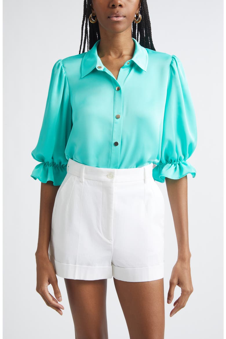 Dina Matte Satin Bodysuit, Main, color, JADE