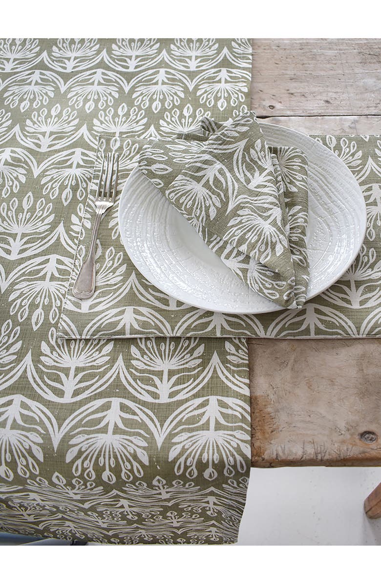 FRENCH HOME Botanical Table Runner, Alternate, color, Sage