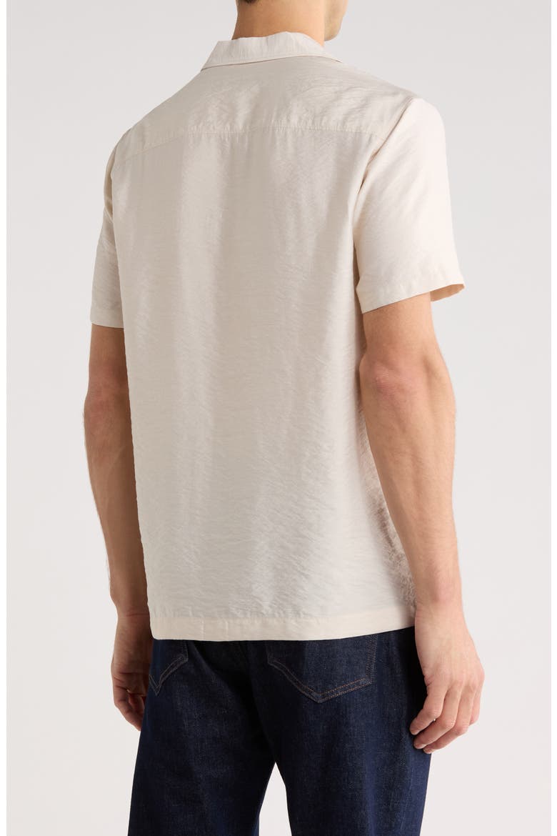 Hammered Satin Camp Shirt, Alternate, color, GREY MOONBEAM